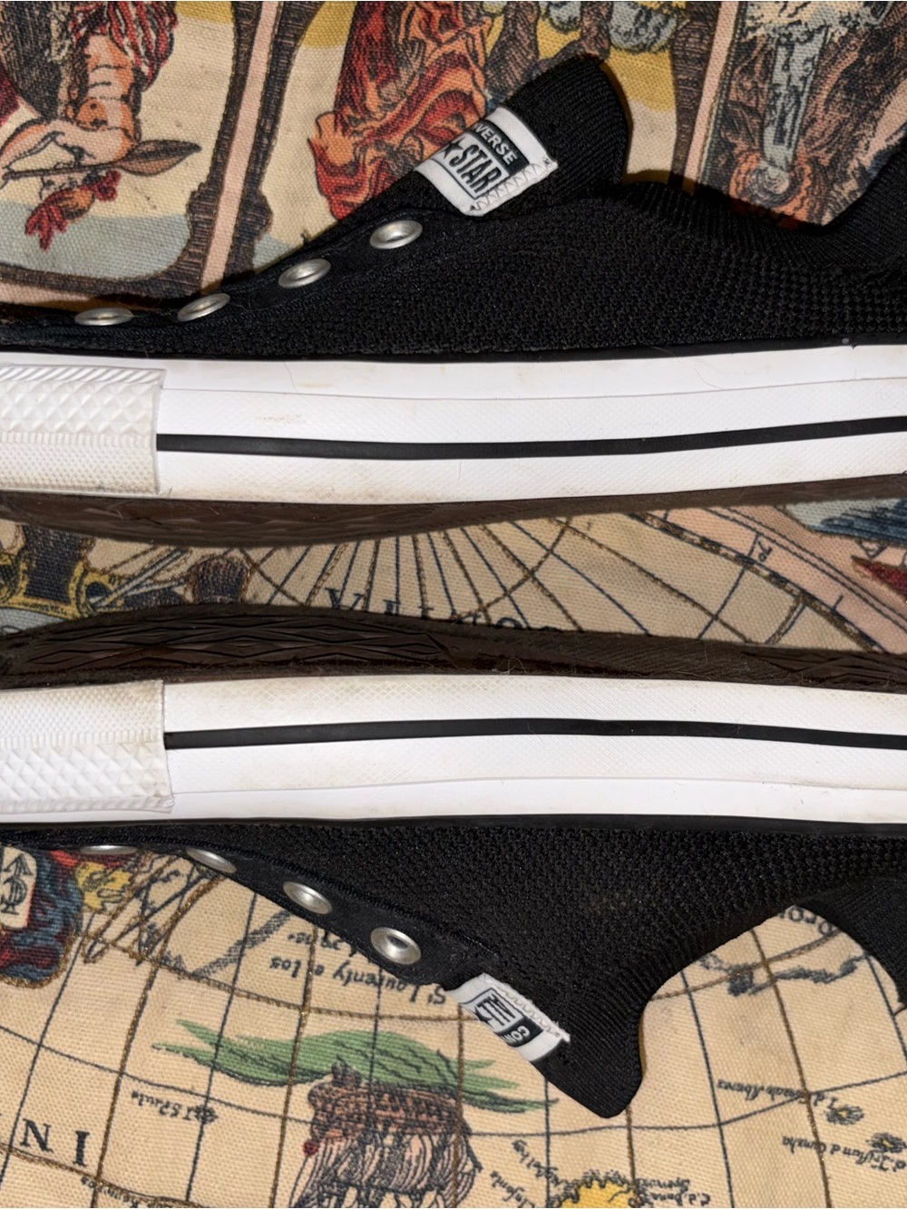 Converse Slip-On Low Top Sneakers — Black with White Accents - Picture 4 of 5